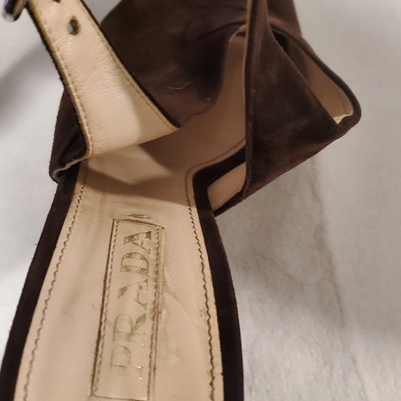 Prada brown suede slingback sandals sz 40(9) - Picture 12 of 16